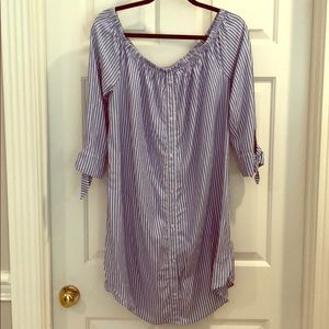 NWT Cupcakes and Cashmere blue striped dress